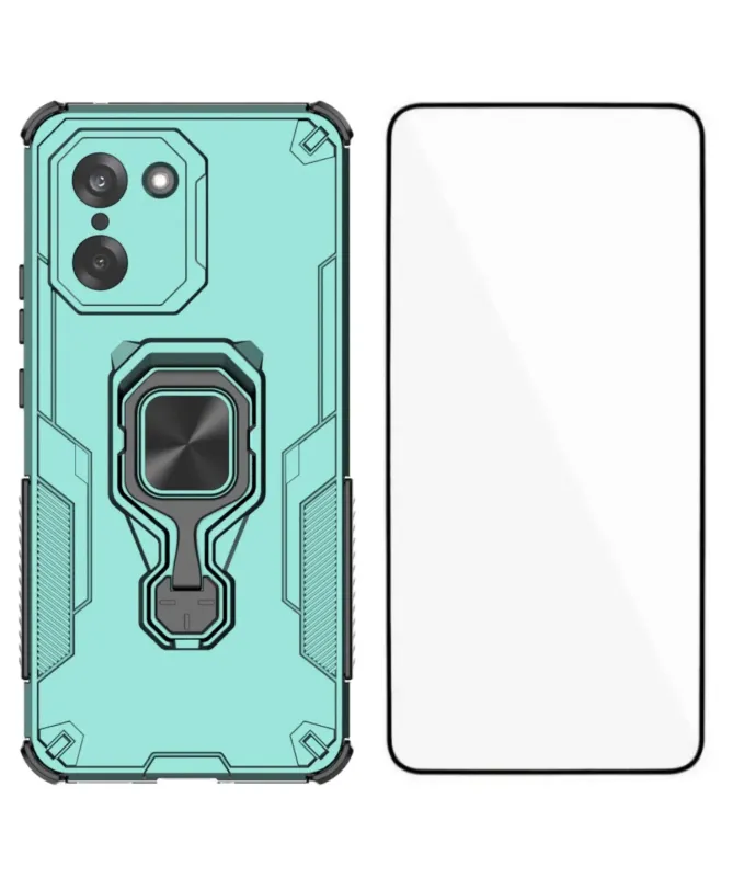 Coque OnePlus Nord CE5 Anti-choc avec Anneau Support et Verre Trempé