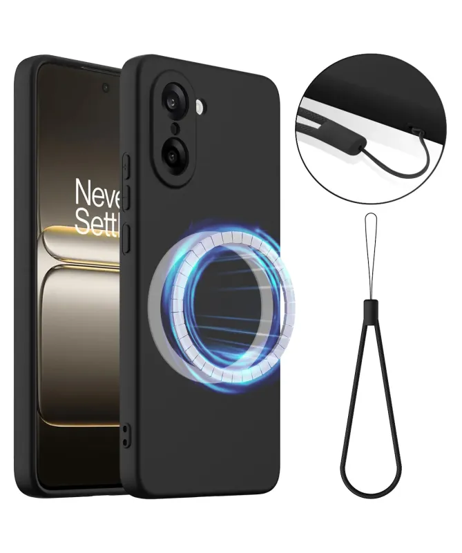 Coque OnePlus Nord CE5 en Silicone Liquide Magnétique avec Lanière