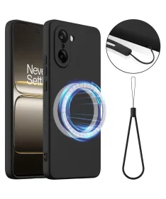 Coque OnePlus Nord CE5 en Silicone Liquide Magnétique avec Lanière