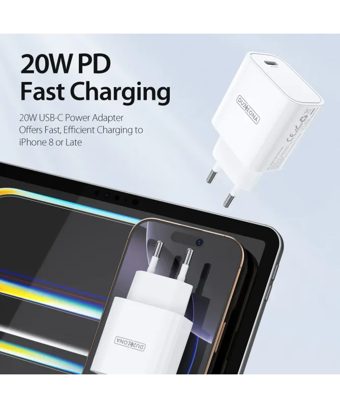 Chargeur Rapide Mural DUZZONA PD 20W USB-C
