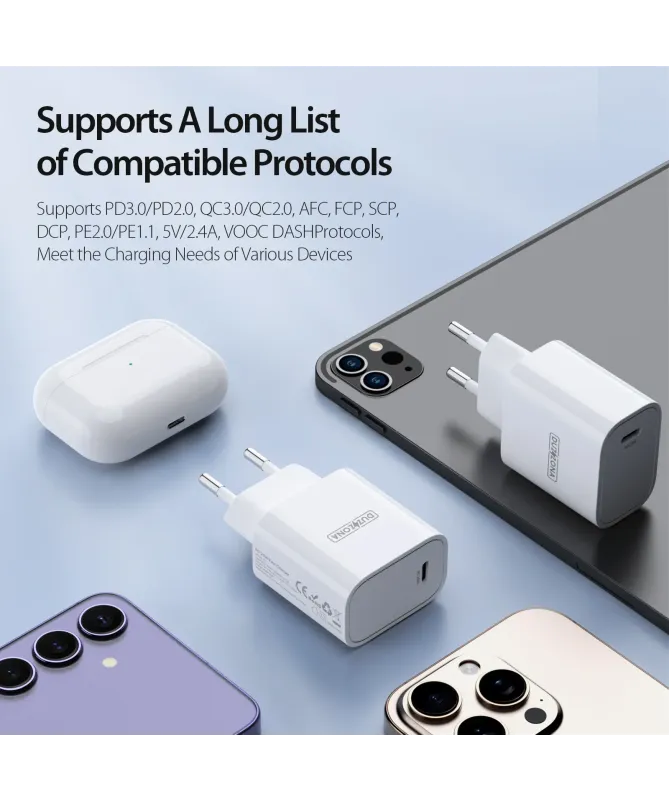 Chargeur Rapide Mural DUZZONA PD 20W USB-C