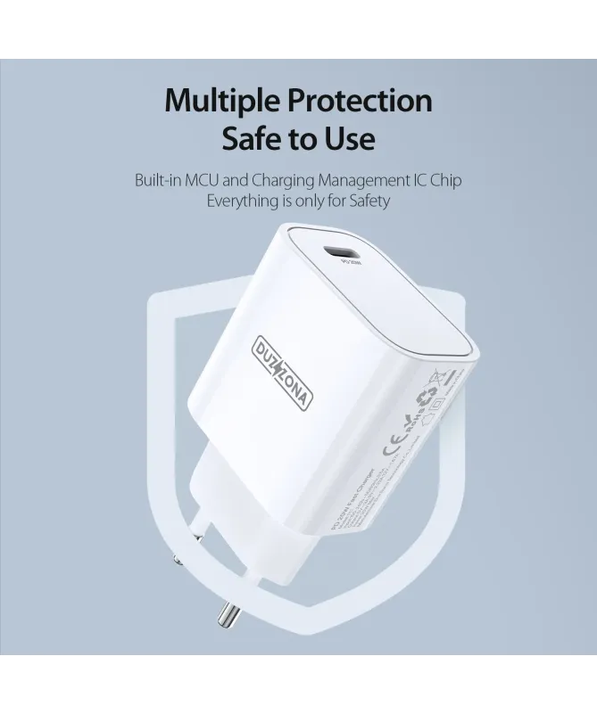 Chargeur Rapide Mural DUZZONA PD 20W USB-C