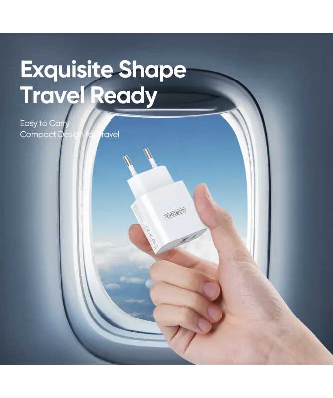 Chargeur Rapide Mural DUZZONA PD 30W Double Port USB-C et USB-A