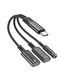 Adaptateur USB-C vers Jack 3.5mm et Charge Rapide PD 60W