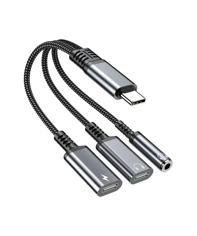 Adaptateur USB-C vers Jack 3.5mm et Charge Rapide PD 60W