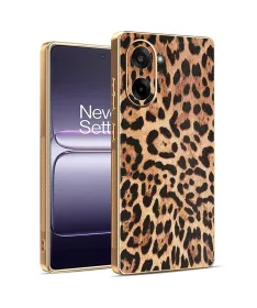Coque OnePlus Nord CE5 5G Léopard avec Cadre Doré
