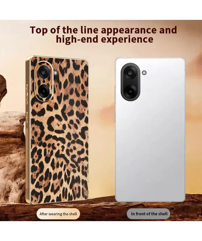 Coque OnePlus Nord CE5 5G Léopard avec Cadre Doré