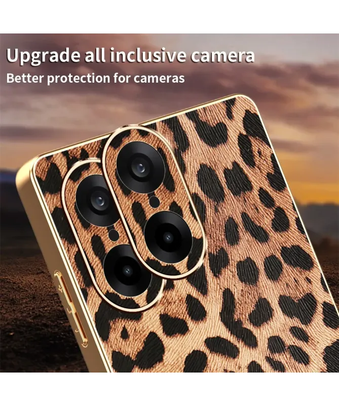 Coque OnePlus Nord CE5 5G Léopard avec Cadre Doré