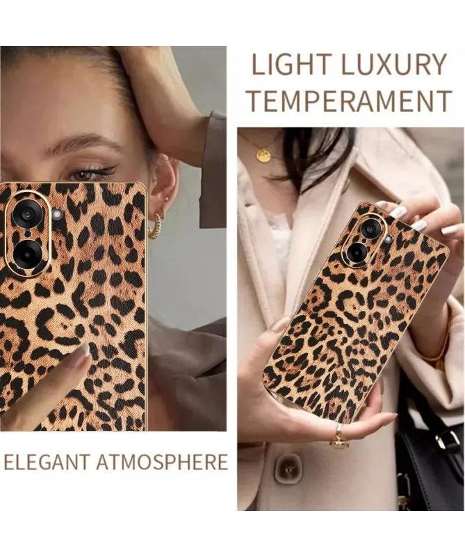 Coque OnePlus Nord CE5 5G Léopard avec Cadre Doré
