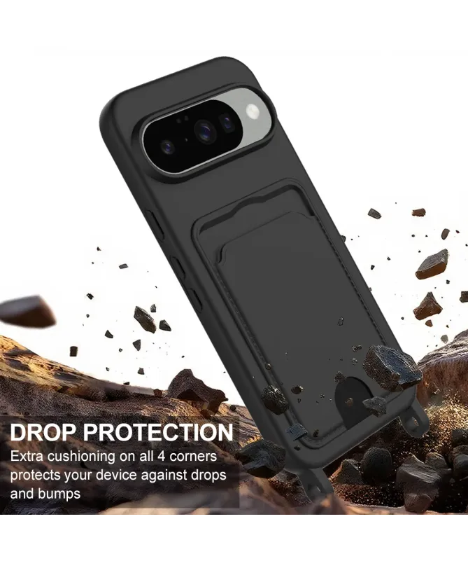 Coque avec Mini Cordon Google Pixel 10 Silicone et Porte-carte