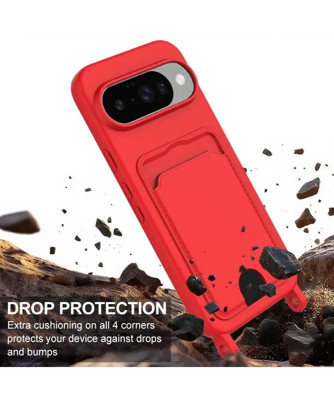Coque avec Mini Cordon Google Pixel 10 Silicone et Porte-carte