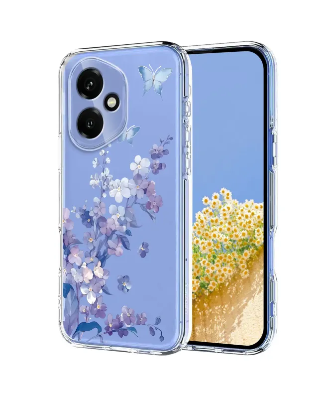 Coque Honor 400 Transparente Anti-choc Fleurs et Papillons