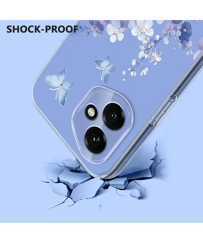 Coque Honor 400 Transparente Anti-choc Fleurs et Papillons
