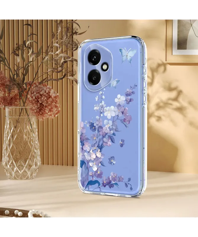 Coque Honor 400 Transparente Anti-choc Fleurs et Papillons