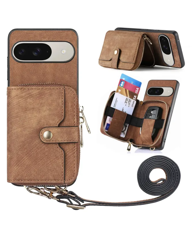 Coque Google Pixel 10 / 10 Pro à sangle, fermeture zippée et porte-car