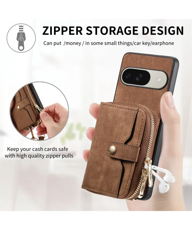 Coque Google Pixel 10 / 10 Pro à sangle, fermeture zippée et porte-car