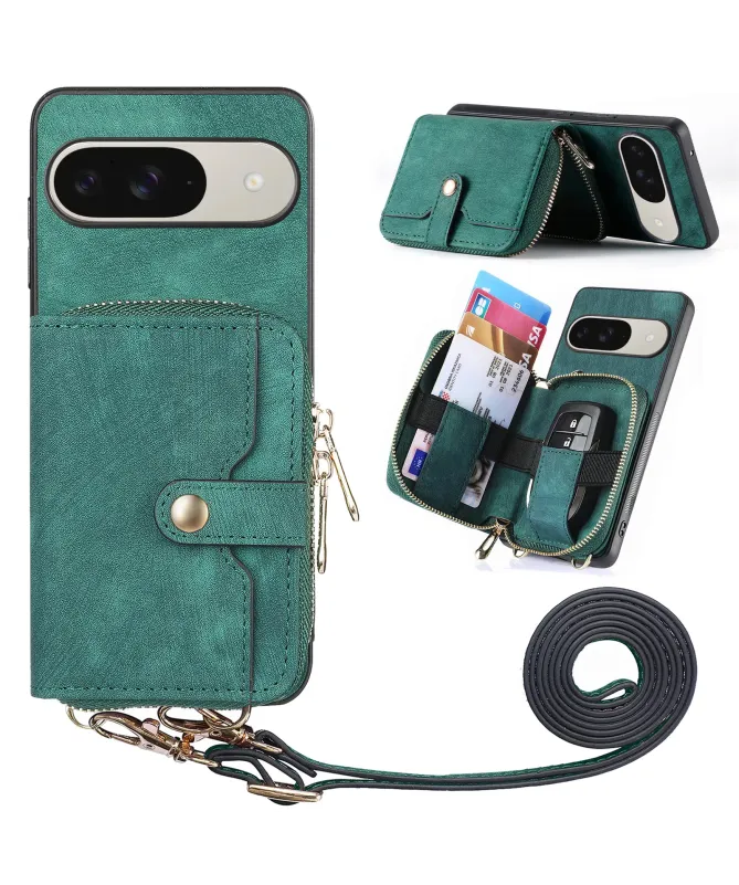 Coque Google Pixel 10 / 10 Pro à sangle, fermeture zippée et porte-car