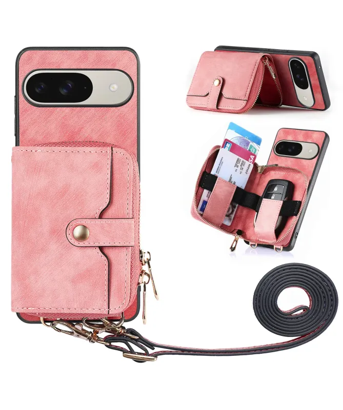 Coque Google Pixel 10 / 10 Pro à sangle, fermeture zippée et porte-car