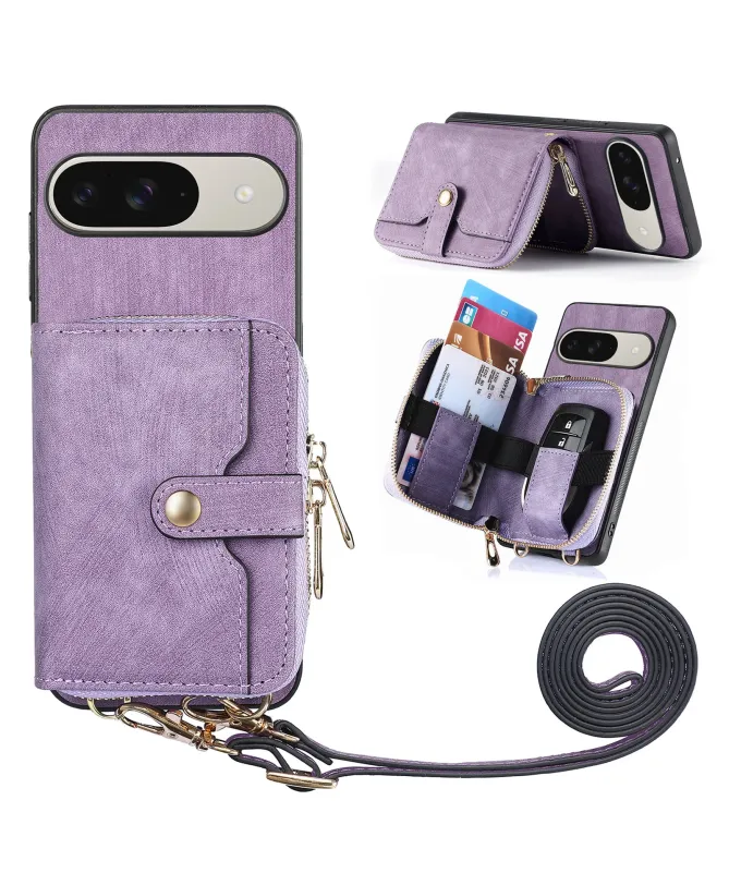 Coque Google Pixel 10 / 10 Pro à sangle, fermeture zippée et porte-car