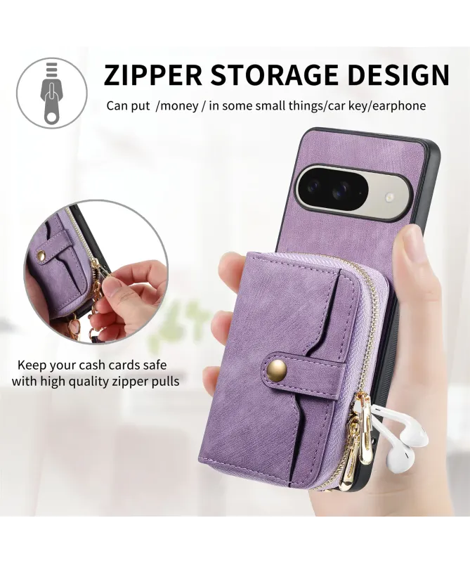 Coque Google Pixel 10 / 10 Pro à sangle, fermeture zippée et porte-car