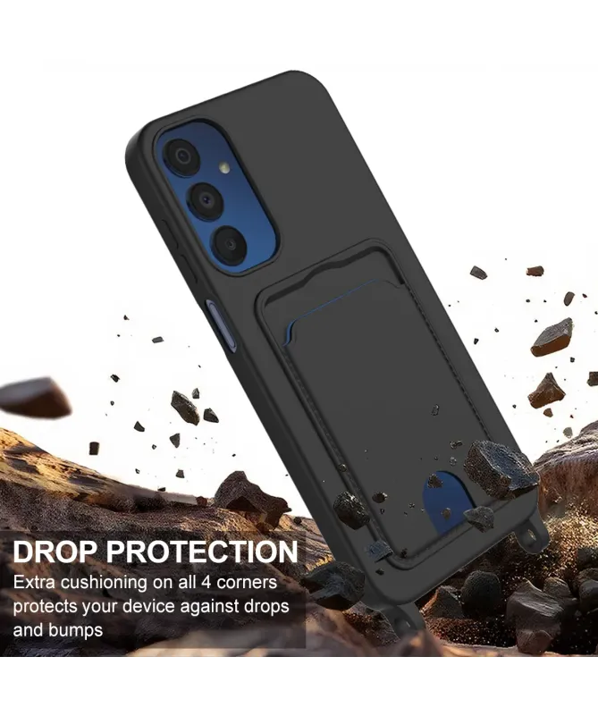 Coque avec Mini Cordon Samsung Galaxy A05s Silicone et Porte-carte