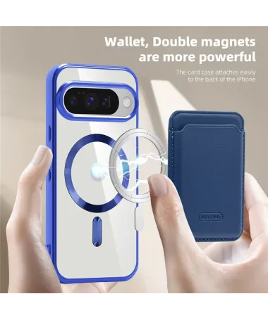 Coque Google Pixel 10 / 10 Pro Transparente avec Porte-cartes | CLEARMAG Bleu - photo 7