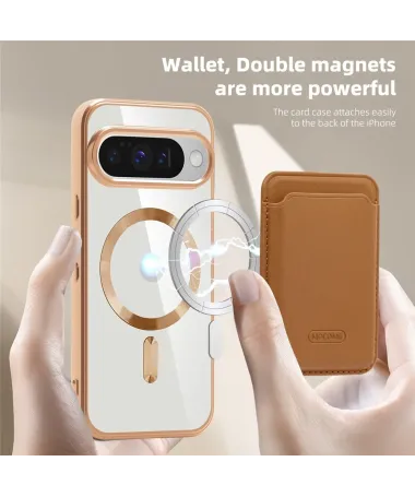 Coque Google Pixel 10 / 10 Pro Transparente avec Porte-cartes | CLEARMAG Marron Clair - photo 17
