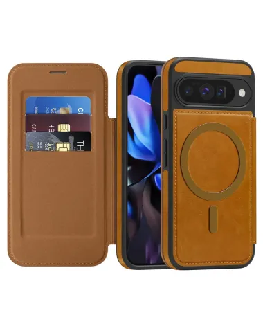 Coque Google Pixel 10 / 10 Pro avec Rabat Porte-cartes | MAGFLIP Marron Clair - photo 6
