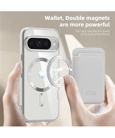 Coque Google Pixel 10 / 10 Pro Transparente avec Porte-cartes | CLEARMAG Argent - photo 27
