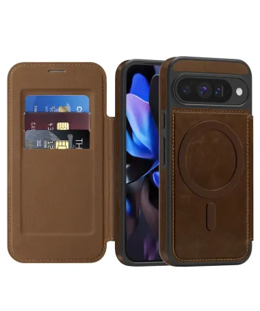 Coque Google Pixel 10 / 10 Pro avec Rabat Porte-cartes | MAGFLIP Marron - photo 10