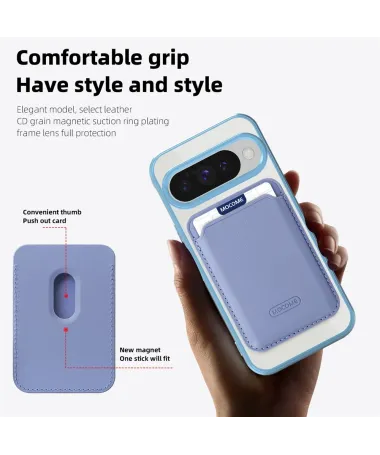 Coque Google Pixel 10 / 10 Pro Transparente avec Porte-cartes | CLEARMAG Bleu clair - photo 37