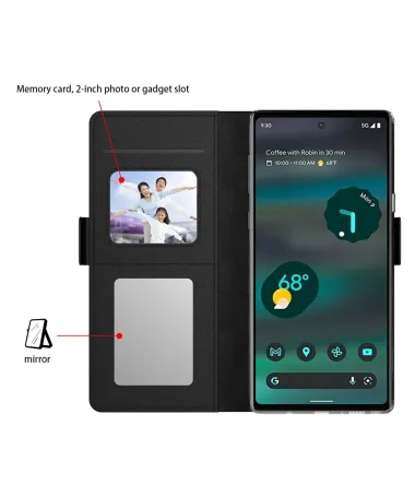 Housse Google Pixel 10 Flip premium porte cartes avec miroir