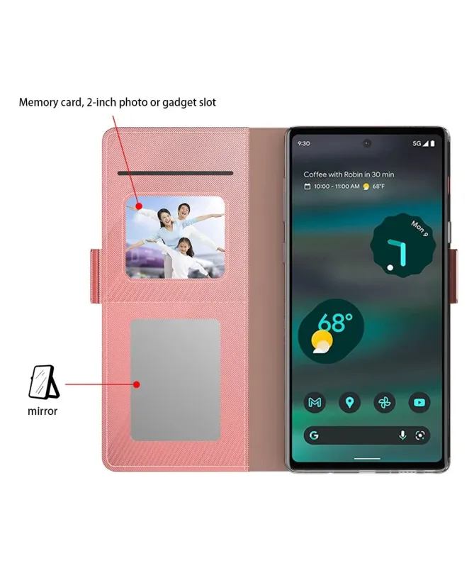 Housse Google Pixel 10 Flip premium porte cartes avec miroir