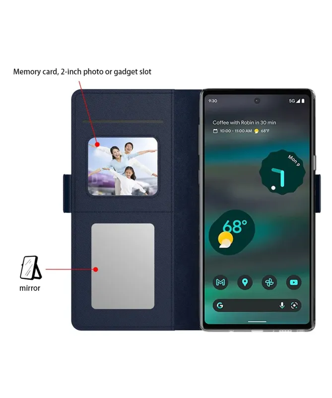 Housse Google Pixel 10 Flip premium porte cartes avec miroir