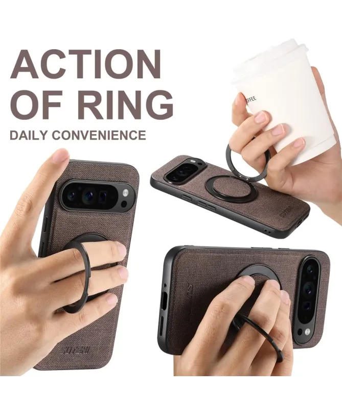 Coque Google Pixel 10 / 10 Pro Texture Jeans avec Anneau Magnétique | 