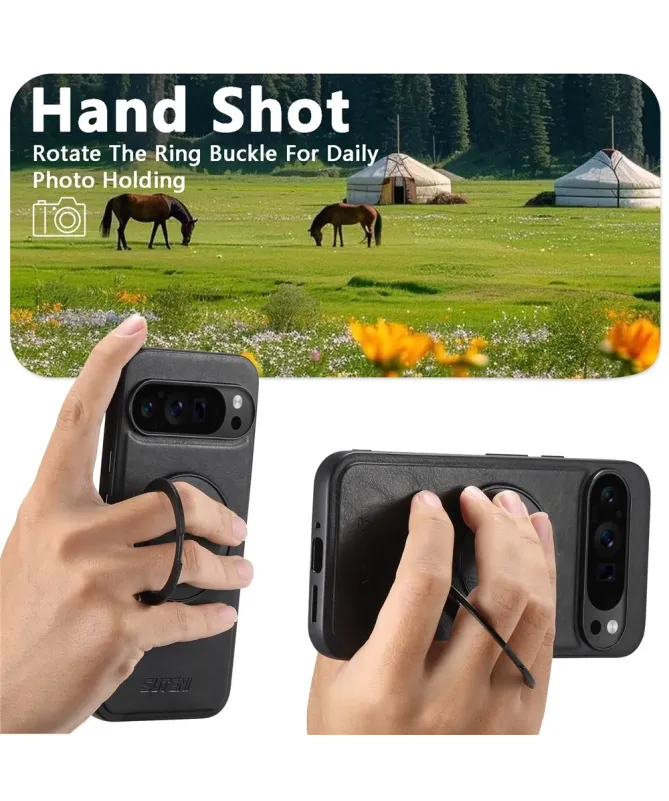 Coque Google Pixel 10 / 10 Pro Effet Cuir Ciré avec Anneau | EXPLORER