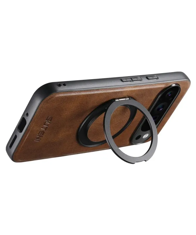 Coque Google Pixel 10 / 10 Pro Effet Cuir Ciré avec Anneau | EXPLORER