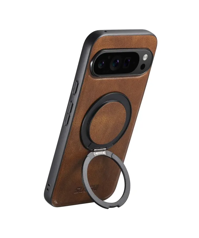 Coque Google Pixel 10 / 10 Pro Effet Cuir Ciré avec Anneau | EXPLORER