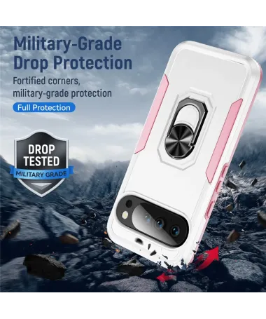 Coque Google Pixel 10 / 10 Pro | Armor Shield avec Anneau Blanc - photo 2