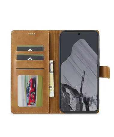 Housse Google Pixel 10 / 10 Pro Effet Cuir LC.IMEEKE Marron Clair - photo 11