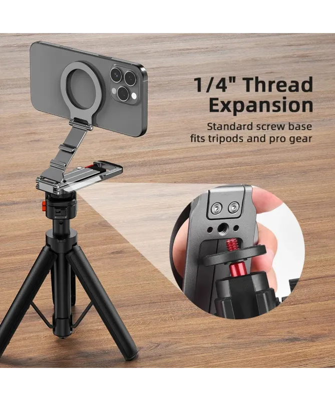 Trépied MagSafe Aluminium avec Clip Mousqueton - Support Ajustable Ult