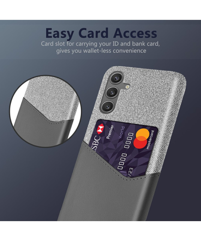Coque Samsung Galaxy A17 5G Texture Tissu et Porte-carte | TÄCKA