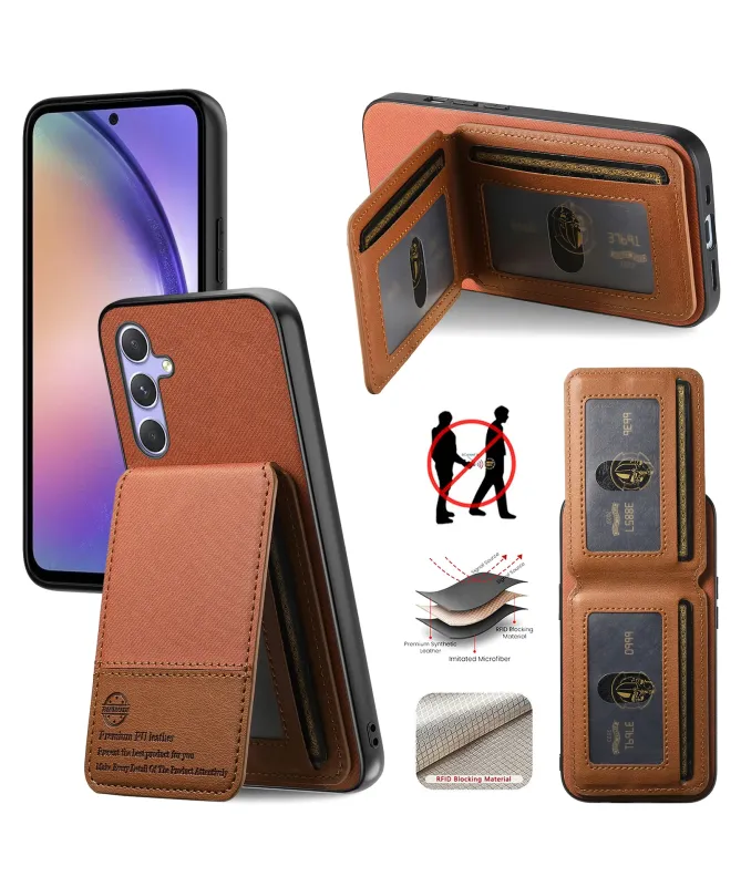 Coque Samsung Galaxy A17 5G Portefeuille Anti-RFID avec Support