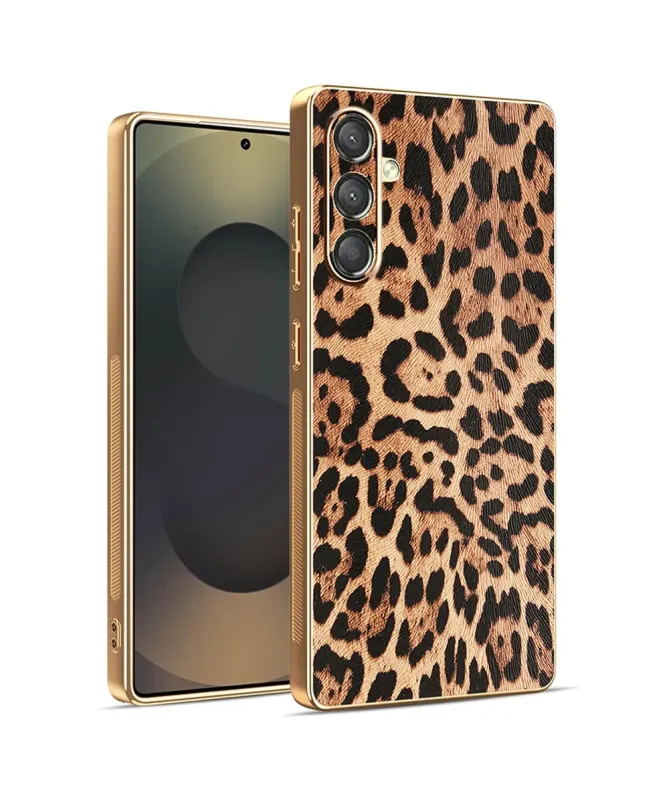 Coque Samsung Galaxy A17 5G Léopard avec Cadre Doré
