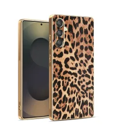 Coque Samsung Galaxy A17 5G Léopard avec Cadre Doré