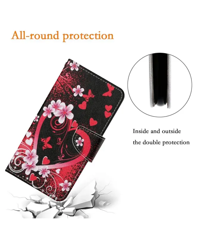 Housse Samsung Galaxy A17 5G Coeur Fleuri