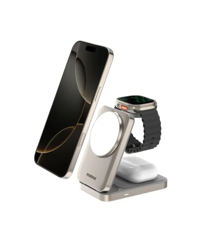 Chargeur 3-en-1 Pliable Magnétique Momax Qi2