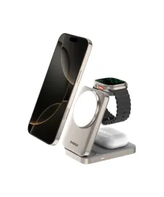 Chargeur 3-en-1 Pliable Magnétique Momax Qi2