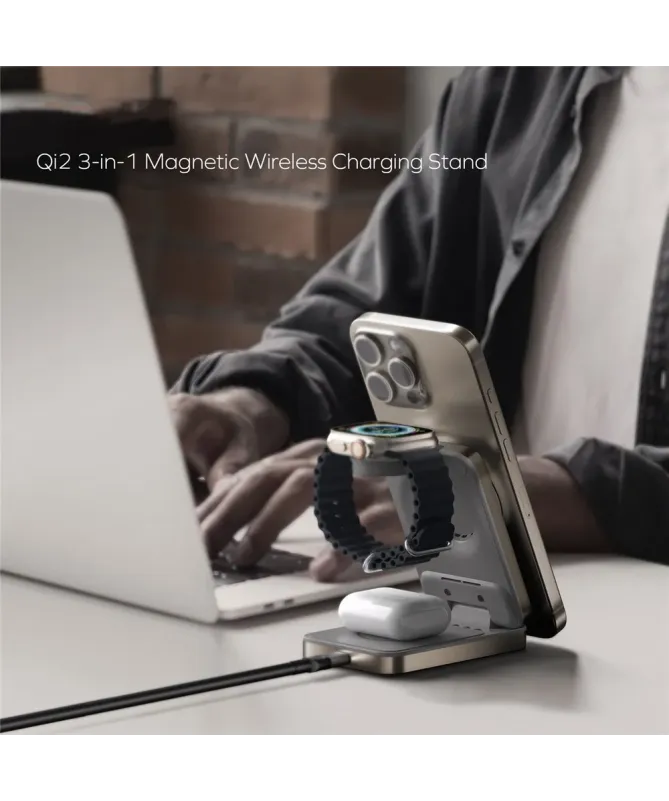 Chargeur 3-en-1 Pliable Magnétique Momax Qi2