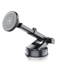 Support Voiture Magnétique et Chargeur Sans Fil 15W
